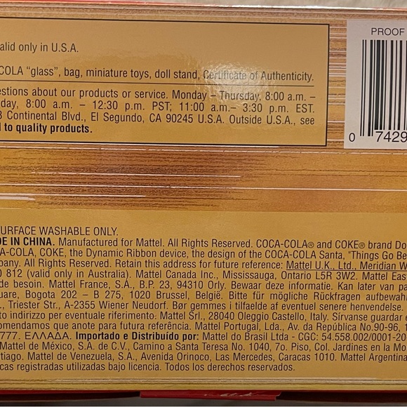 Coca Cola Santa Claus Figure Mattel 1948 Hospitality NEW IN BOX - Picture 10 of 16